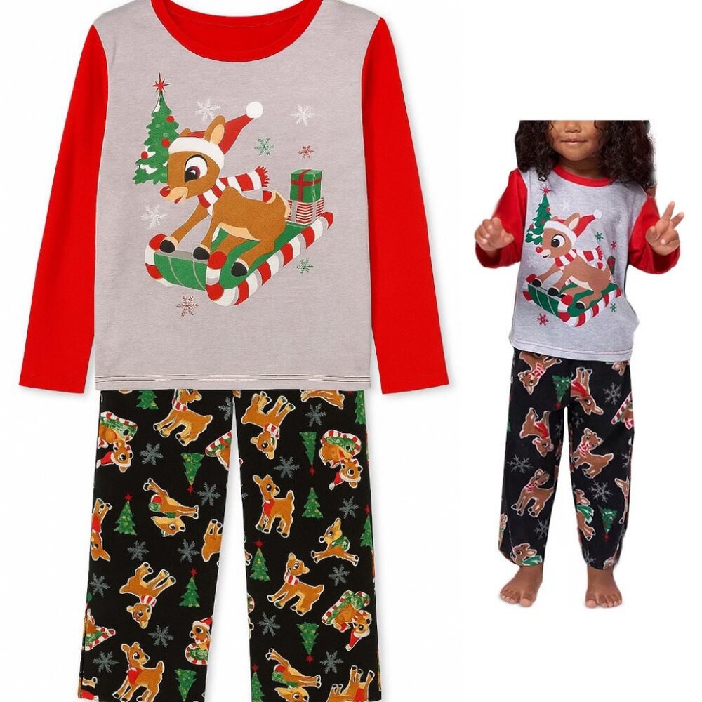 Toddler 2pc Rudolph Pajama Set Size 2T New Boys Girls Holiday Briefly Stated